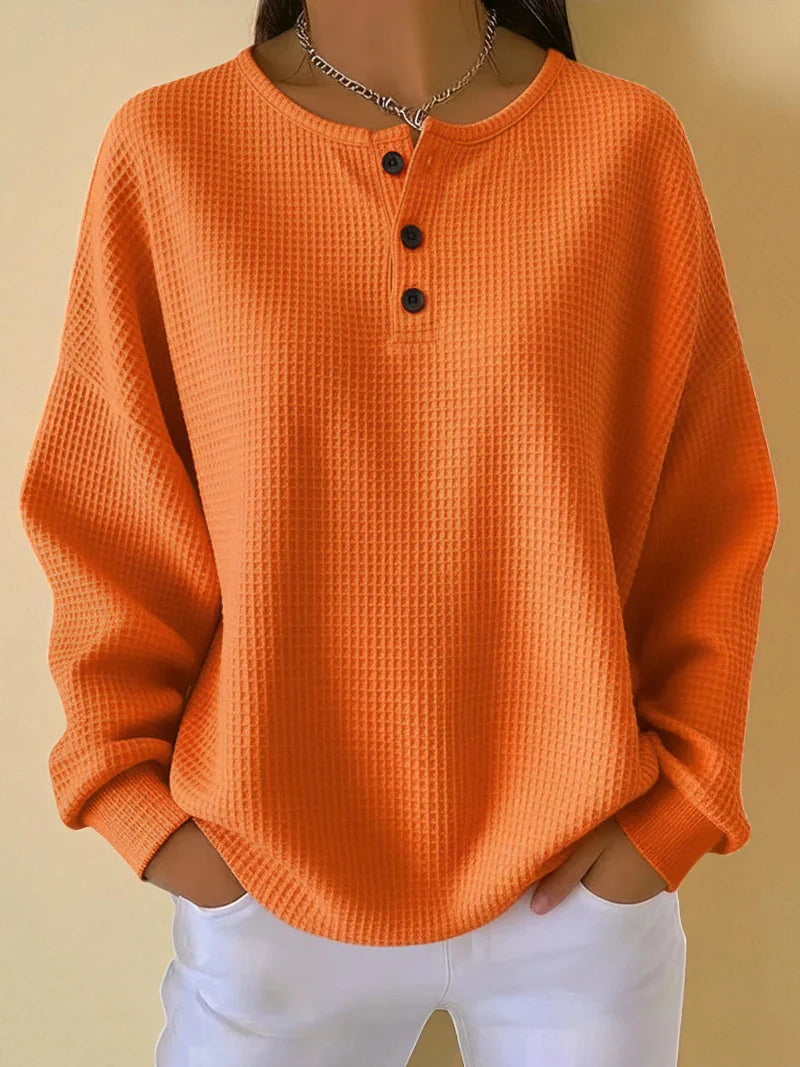 Helena – Mjuk och avslappnad tröja med knappar